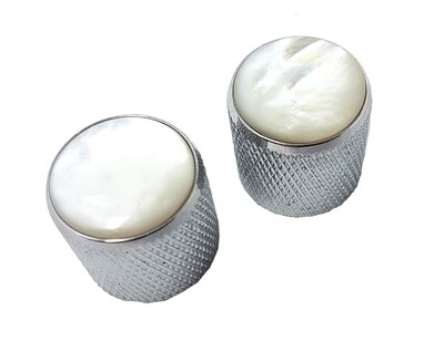 Brio Gem Knob Chrome w  White Pearl Stone - Metric