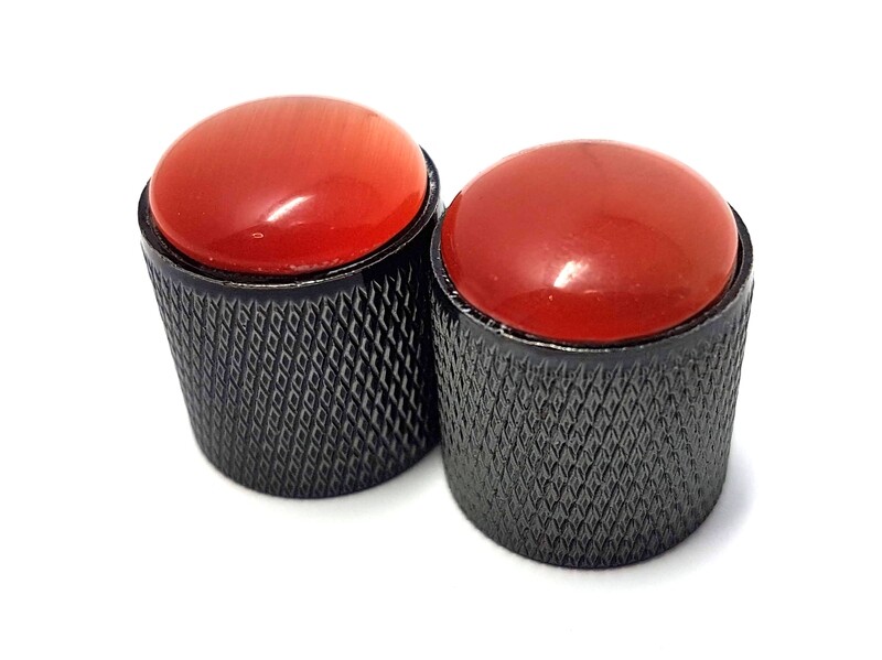 Brio Gem Knob Black w Red Stone - Metric