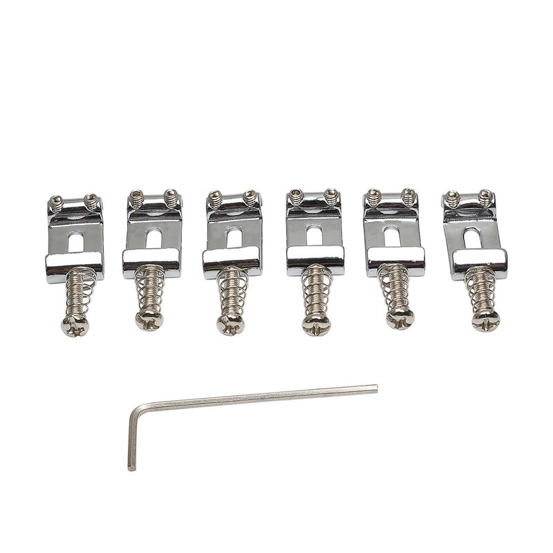 Brio 11.3mm Steel Vintage Style Guitar Tremolo Bridge Saddles Stratocaster Chrome