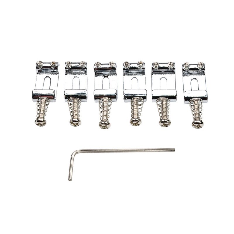 Brio 10.5mm Steel Vintage Style Guitar Tremolo Bridge Saddles Stratocaster Chrome