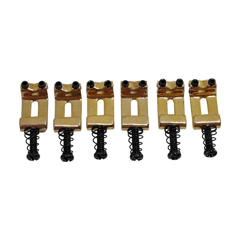 Brio 10.8mm Steel Vintage Style Guitar Tremolo Bridge Saddles Stratocaster Gold