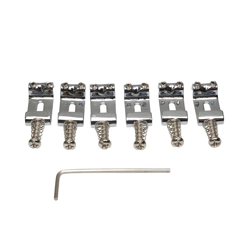 Brio 10.8mm Steel Vintage Style Guitar Tremolo Bridge Saddles Stratocaster Chrome