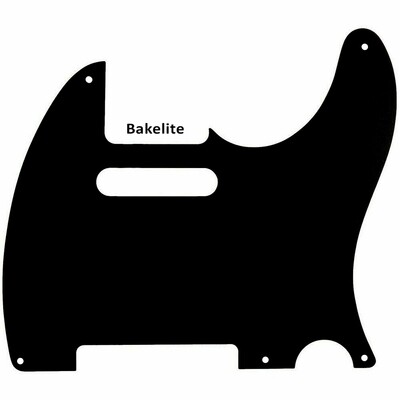 Brio Bakelite 1-Ply Guitar Pickguard For Fender Telecaster Black