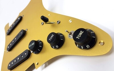 Carparelli Fully Loaded Aluminum Pickguard 9 Way Stratocaster Wiring Mod Gold Aluminum