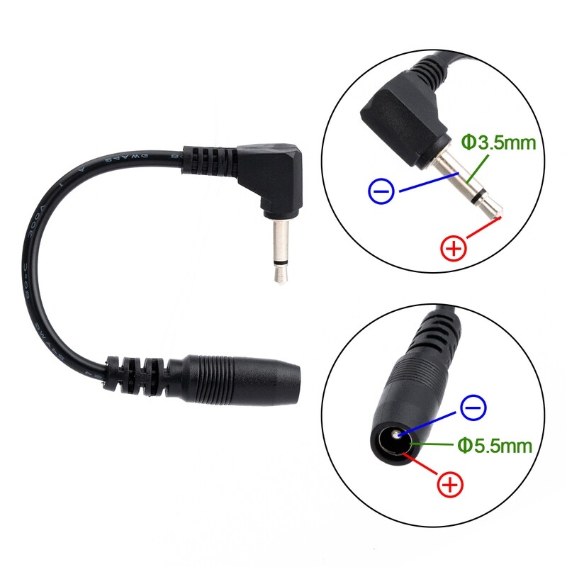 Reverse Polarity Converter Cables Straight &amp; Elbow Set for Guitar Effect Pedals