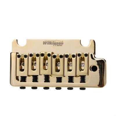 Wilkinson 52.5mm(2-1/16 inch) Full Block ST Guitar Tremolo Bridge Pop-In Arm 2-Point for American Standard or Professional Fender Strat, Gold
