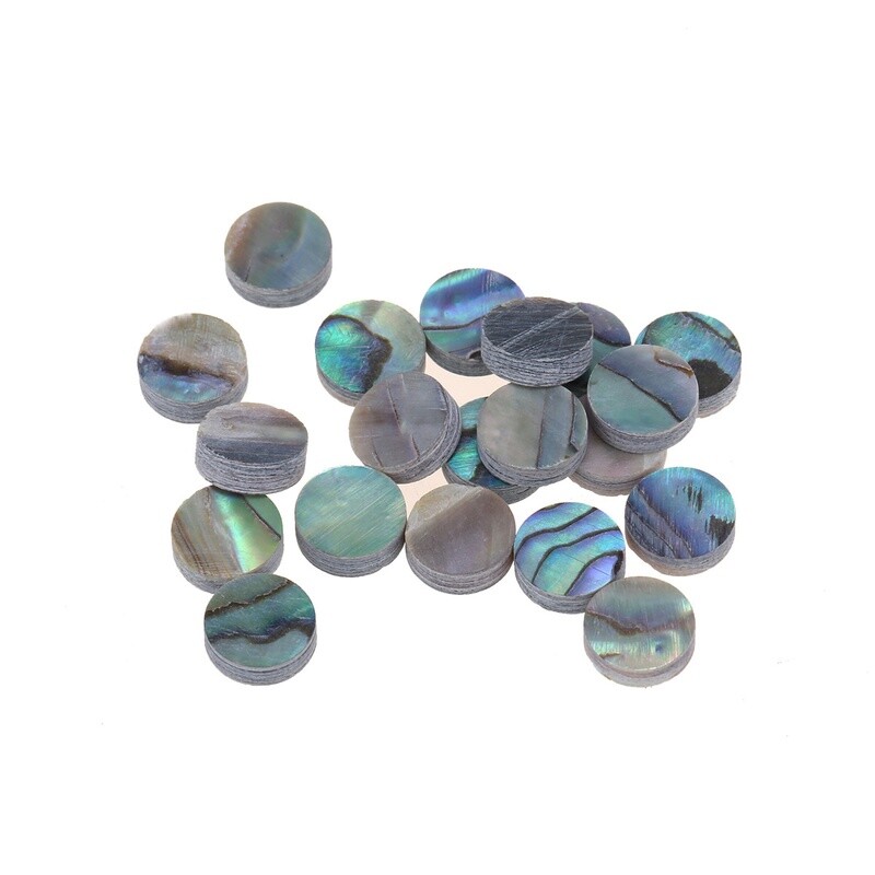 6mm Natural Paua Abalone Shell Guitar Fretboard Inlay Dots (Set of 20)
