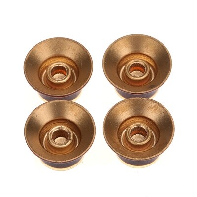 Brio Set of 4 Reflector Knobs Amber w/Silver Top ( US SIZE )