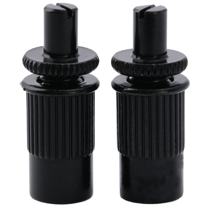 M8 Metric Nashville Tune-o-matic Bridge Mounting Studs and Inserts Bushings Set for Import Les Paul Style Electric Guitar, Black (Set of 2)