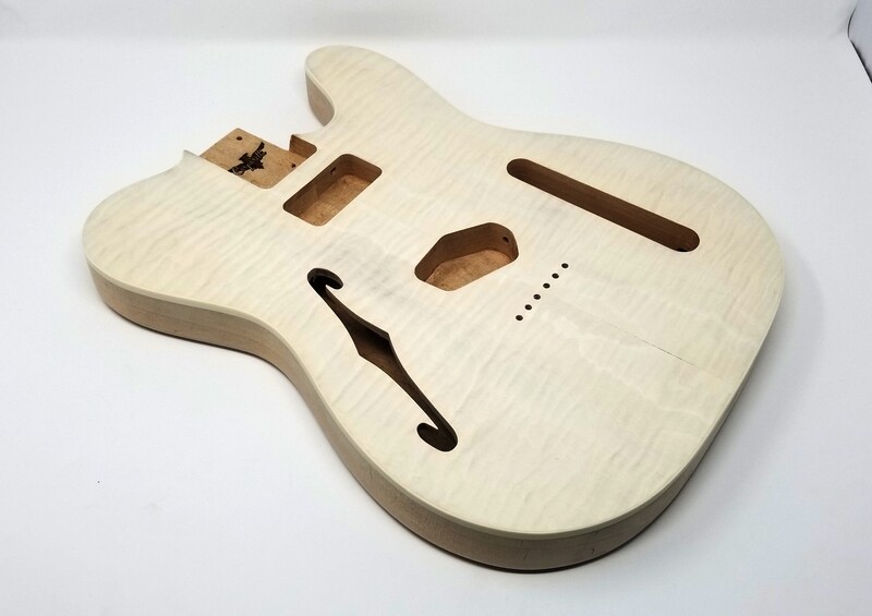 T-Style F-Hole 2pc Mahogany with Flame Maple Veneer, "Fits a Fitertron TV Jones"