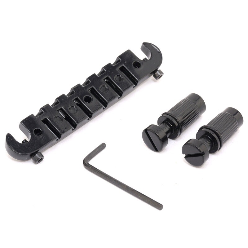 6 String Compensated Wraparound Stud Mount Adjustable Bridge for Les Paul Style Guitar