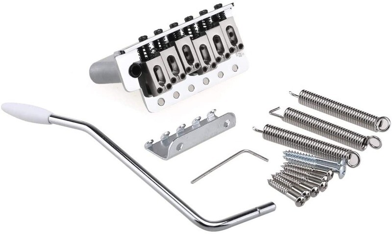 Wilkinson 52.5mm(2-1/16 inch) Full Block ST Guitar Tremolo Bridge Pop-In Arm 6 Screws for American Vintage Narrow Spacing Strat, Chrome