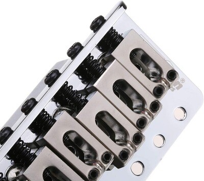 Wilkinson 52.5mm(2-1/16 inch) Full Block ST Guitar Tremolo Bridge Pop-In Arm 6 Screws for American Vintage Narrow Spacing Strat, Chrome