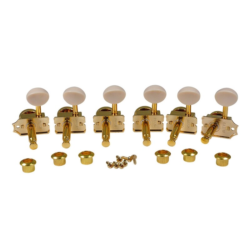 Brio Pro 6 inline Vintage Hybrid Style Locking Tuners GOLD