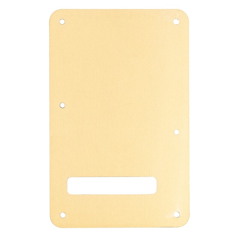 Brio Gold Aluminum Modern Style Back Plate Tremolo Cover 1 ply - US/Mexican Fender®Strat® Fit