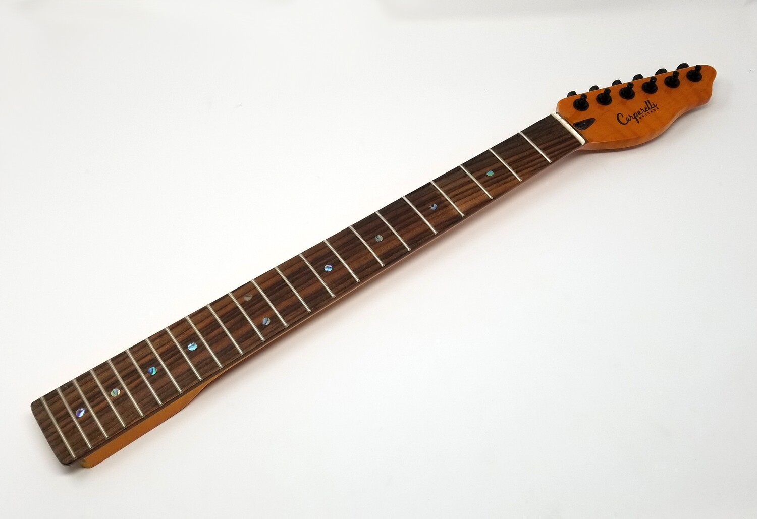 Carparelli Flame Maple S-Style with Rosewood + Graphtech Locking Ratios Amber