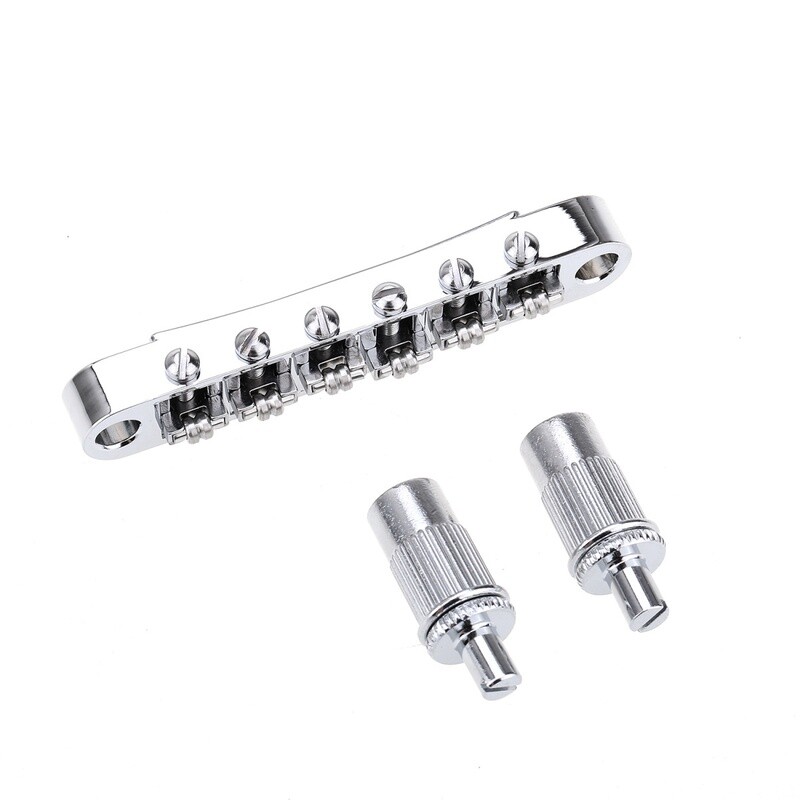 Tune-O-Matic Bridge Roller Saddles Set for Les Paul LP SG Electric Guitar, Chrome