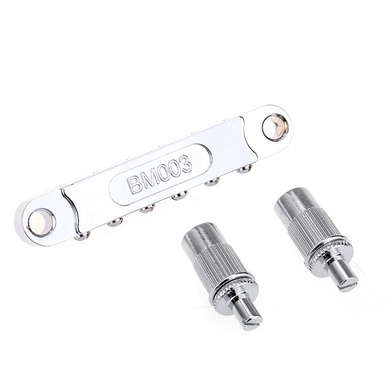 Tune-O-Matic Bridge Roller Saddles Set for Les Paul LP SG Electric Guitar, Chrome