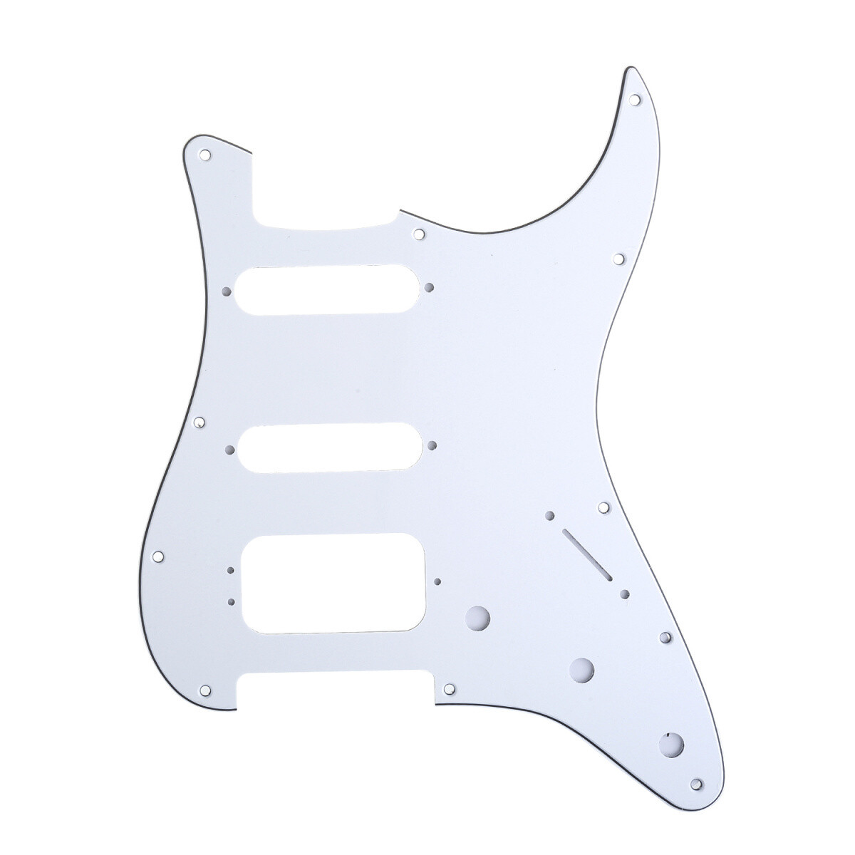 Brio 11-Hole Modern Style Strat HSS Pickguard for American Stratocaster White 3Ply [Round Corners]