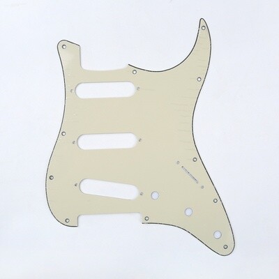 Brio SSS Strat® Pickguard 11 Holes Vintage Style 3 Ply Cream