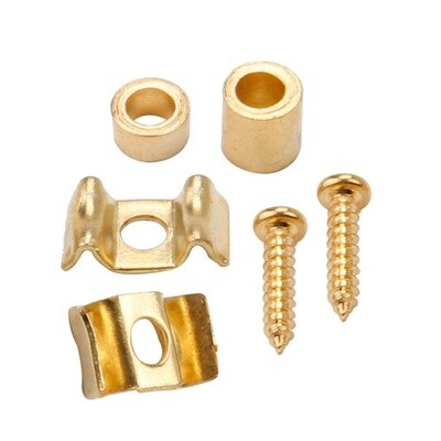 Brio Vintage-Style Fender String Guides Retainers (2) Gold