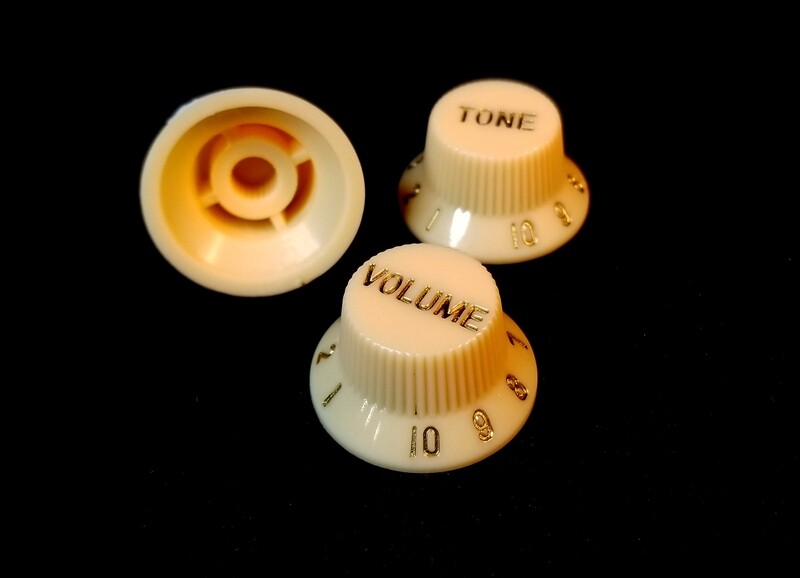 Brio Left Handed Strat® Knobs, 1 Volume 2 Tone Cream US Size CTS,Emerson,Dimarzio