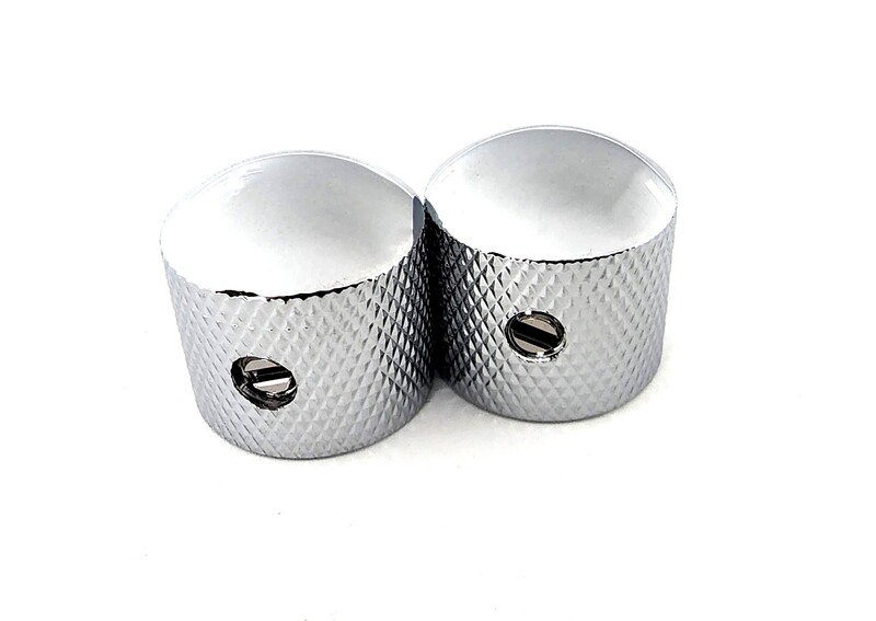 Carparelli Knurled Metal Dome Knobs x 2 Chrome Dome Top fits SOLID SHAFT &amp; SPLIT SHAFT