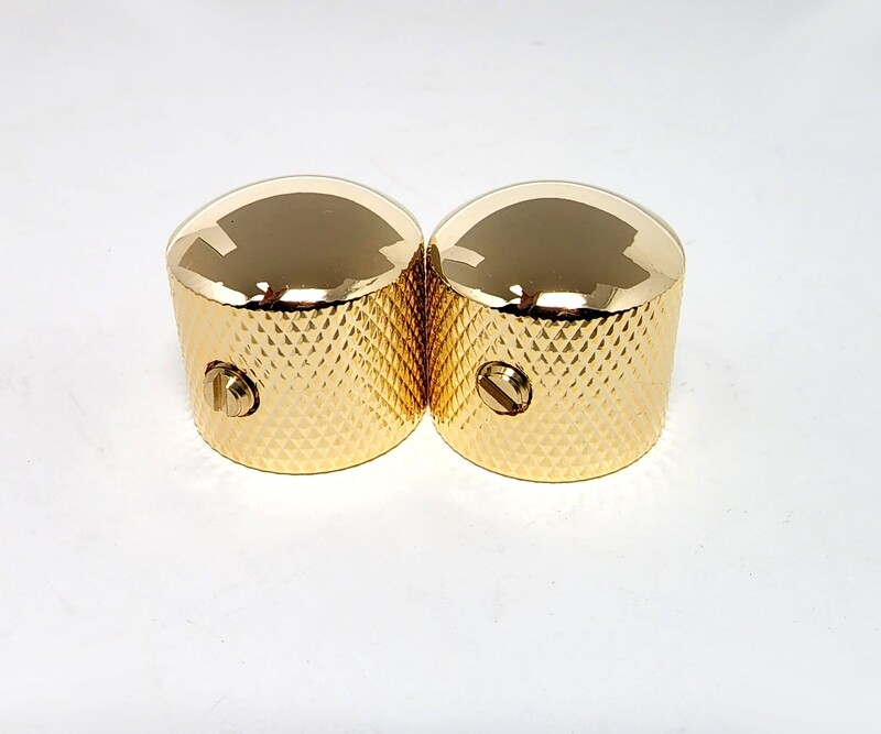 Carparelli Knurled Metal Dome Knobs x 2 Gold Dome Top fits SOLID SHAFT &amp; SPLIT SHAFT