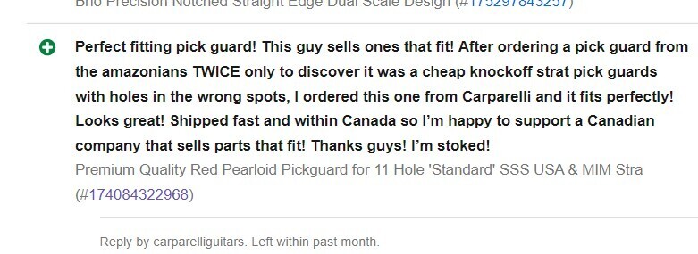 Review on one of our Pickguards