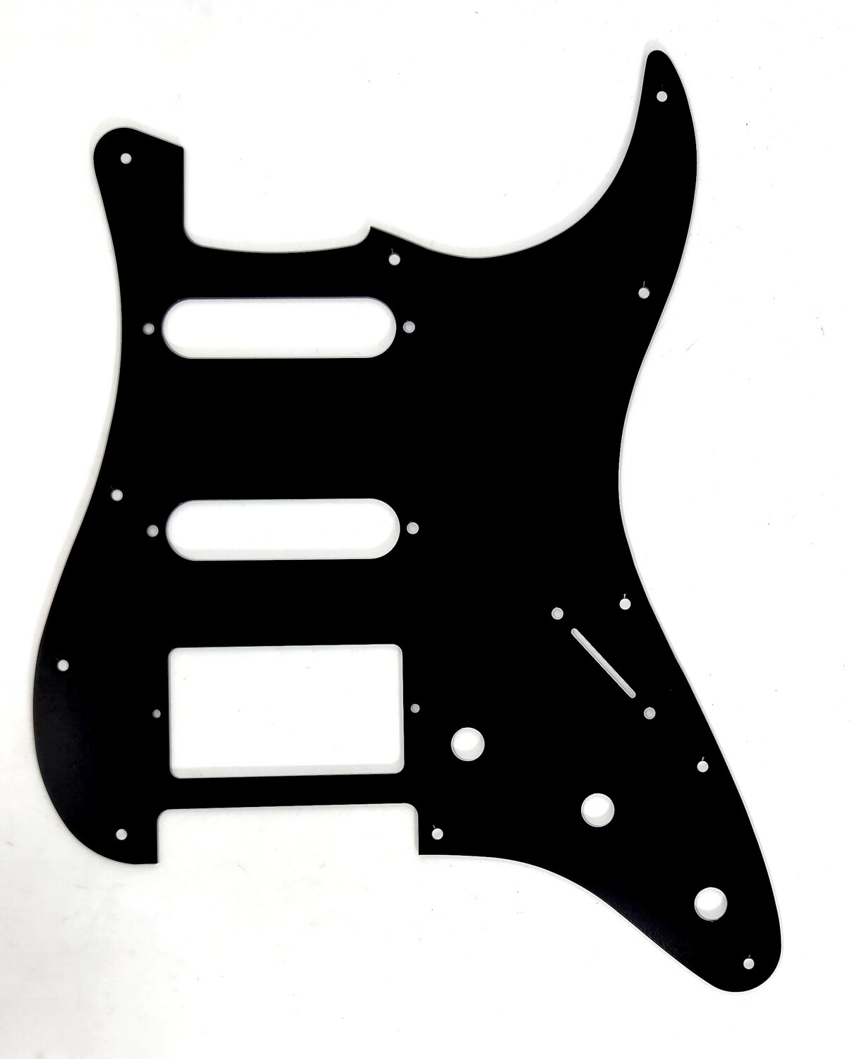 Brio Metal Anodized Aluminum Strat HSS Pickguard Scratch Plate Fits USA/Mexico Stratocaster Black