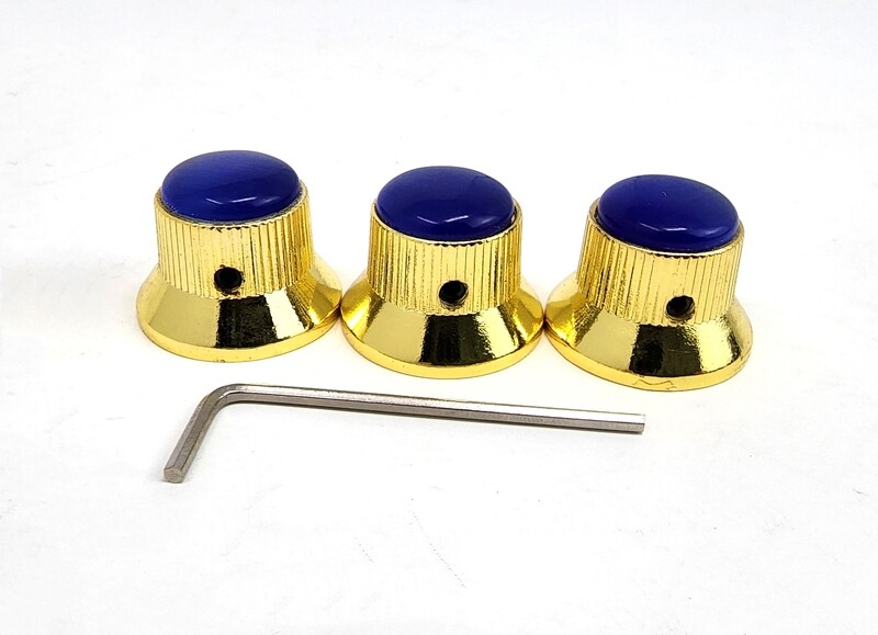 Brio Gem Knob Gold w Blue Pearl Stone - Metric Fit -