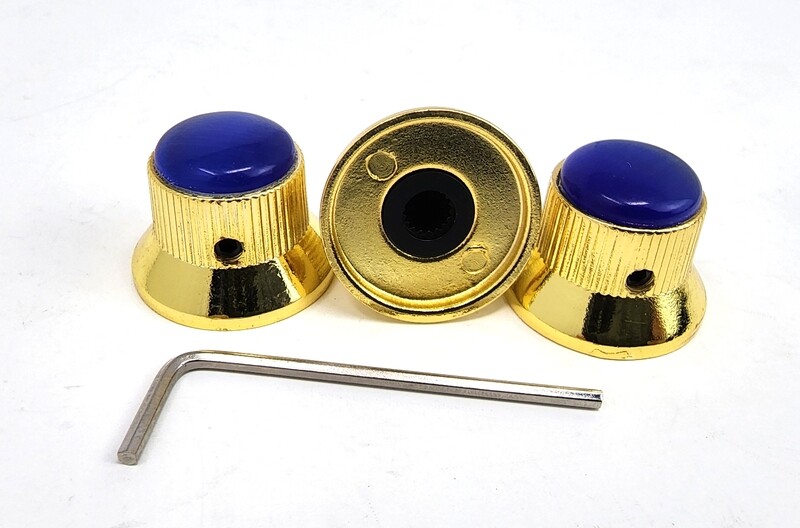 Brio Gem Knob Gold w Blue Pearl Stone - Metric Fit -