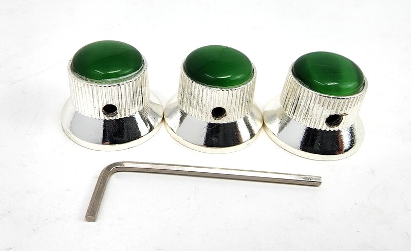 Brio Gem Knob Chrome w  Green Pearl Stone - Metric Fit -