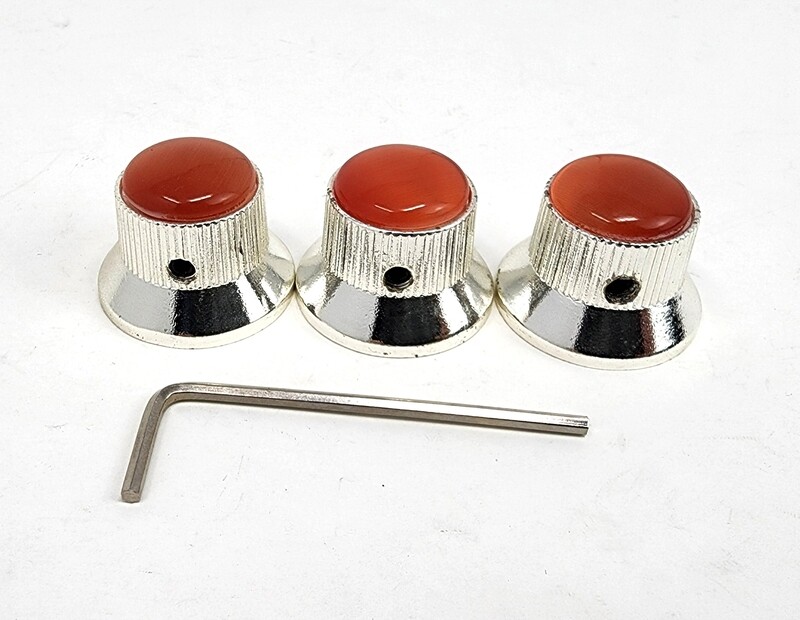 Brio Gem Knob Chrome w  Red Pearl Stone - Metric Fit -