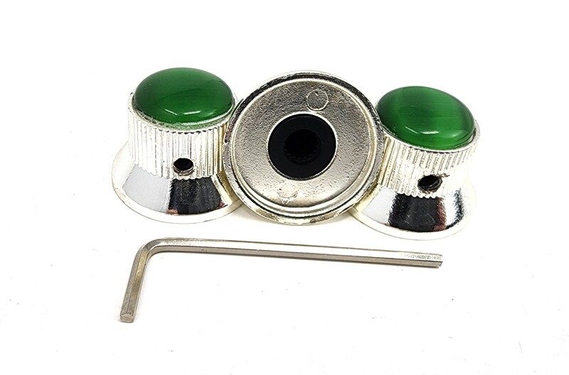 Brio Gem Knob Chrome w  Green Pearl Stone - Metric Fit -
