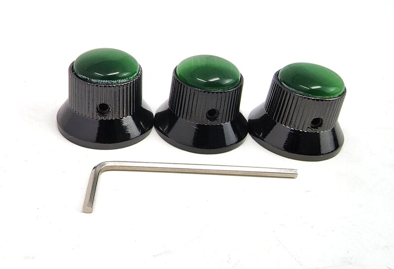 Brio Gem Knob Black w  Green Pearl Stone - Metric Fit -