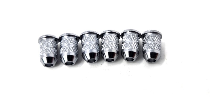 Set of 6 Guitar String Ferrules 6.5mm in Chrome