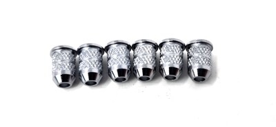 Set of 6 Guitar String Ferrules 6.5mm in Chrome