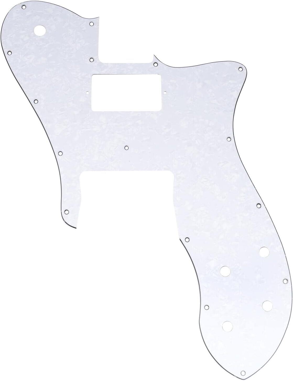 16 Holes Single H Guitar Pickguard For USA/Mexico Fender 72 Tele Custom Style Electric Guitar 3ply Pearloid White