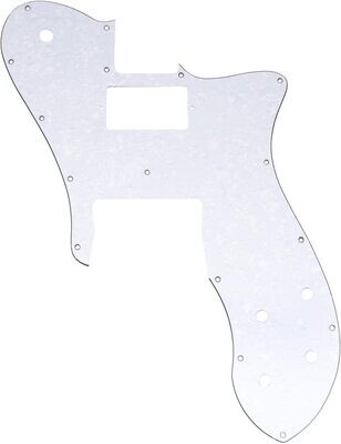 16 Holes Single H Guitar Pickguard For USA/Mexico Fender 72 Tele Custom Style Electric Guitar 3ply Pearloid White