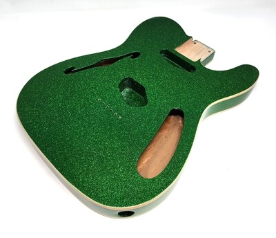 Brio 69 Telecaster Thinline SS Double Bound Alder Body Semi-Hollow Green Sparkle