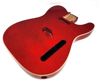 Brio T-style, Solid Alder 2-piece, SS pickups routes,Cream Double Bound, Red Sparkle