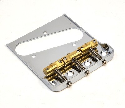 Ashtray Bridge Low Prfoile Side Telecaster Style w/Compensated Brass Saddles, Chrome