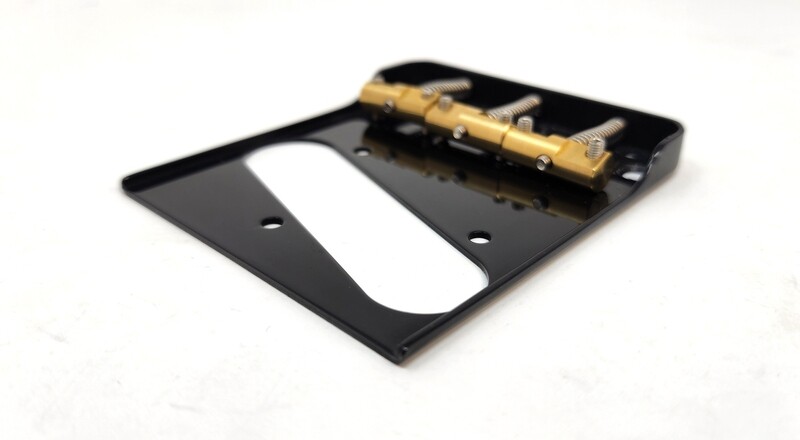 Ashtray Bridge Low Prfoile Side Telecaster Style w/Compensated Brass Saddles, Black