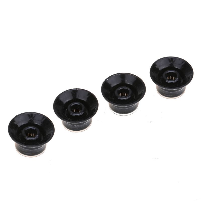 Brio Set of 4 Reflector Knobs Black w/Silver Top METRIC SIZE ( 18 Splines )
