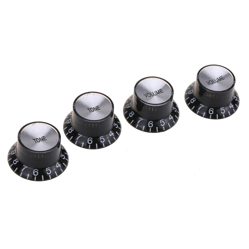 Brio Set of 4 Reflector Knobs Black w/Silver Top METRIC SIZE ( 18 Splines )