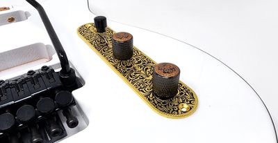 Brio Fully Loaded Metal Engraved Tele Control Plate Gold on Black