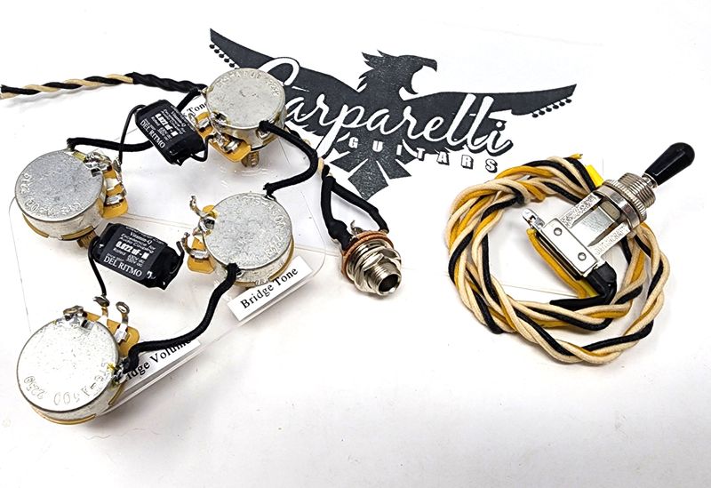 Carparelli 5* Premium Les Paul Vintage 50's Style Harness with Black Candy Caps