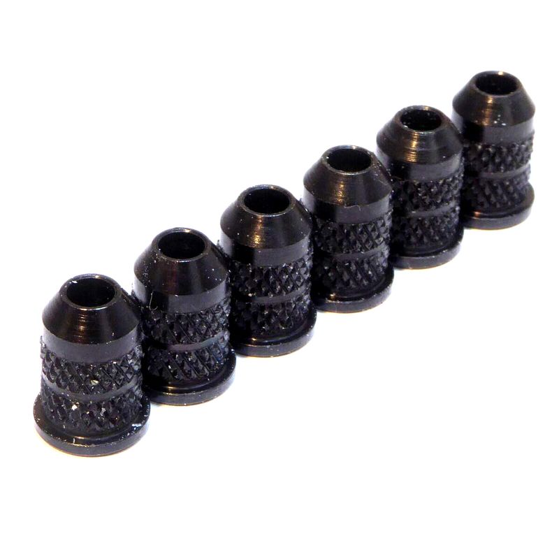 Set of 6 Guitar String Ferrules 6.5mm in Black