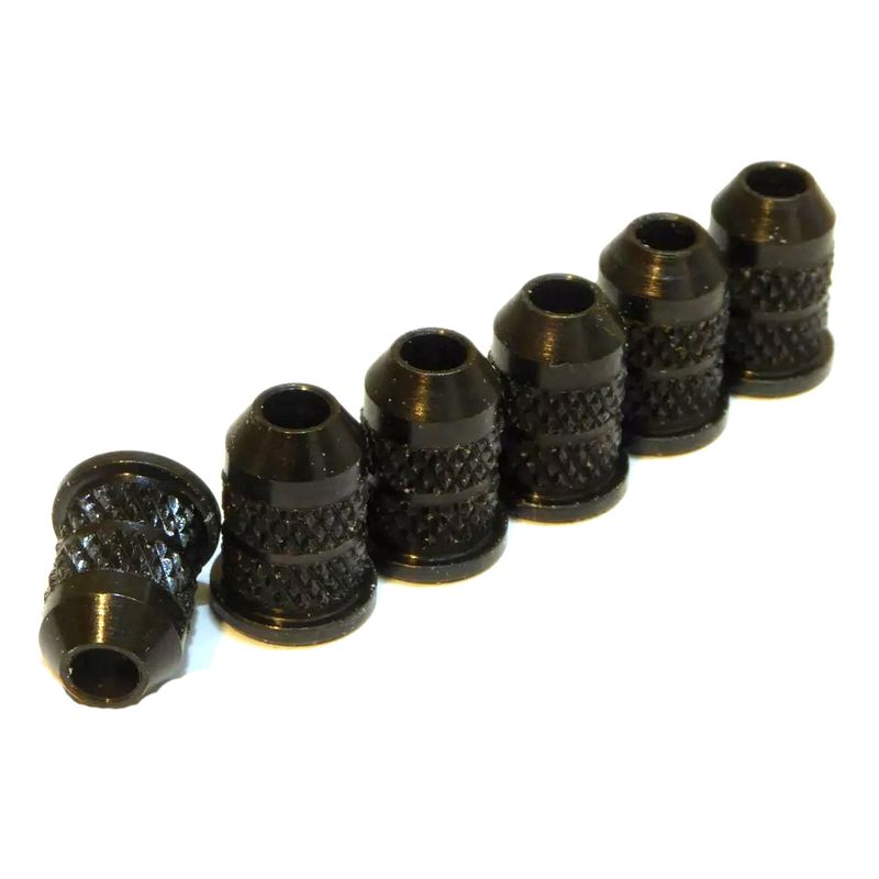 Set of 6 Guitar String Ferrules 6.5mm in Black